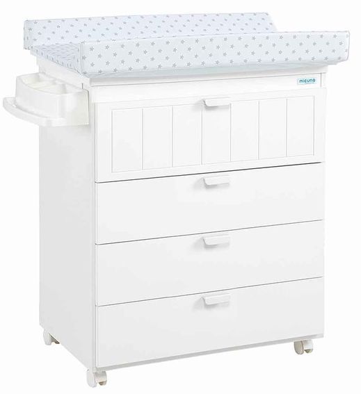 Commode A Langer Avec Baignoire Occitane Blanc Etoiles Gris