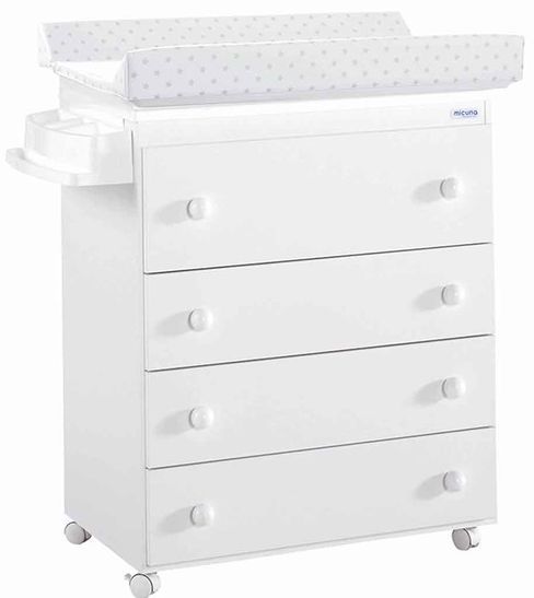 Commode A Langer Avec Baignoire Blanc Etoiles Gris Blanc Etoiles