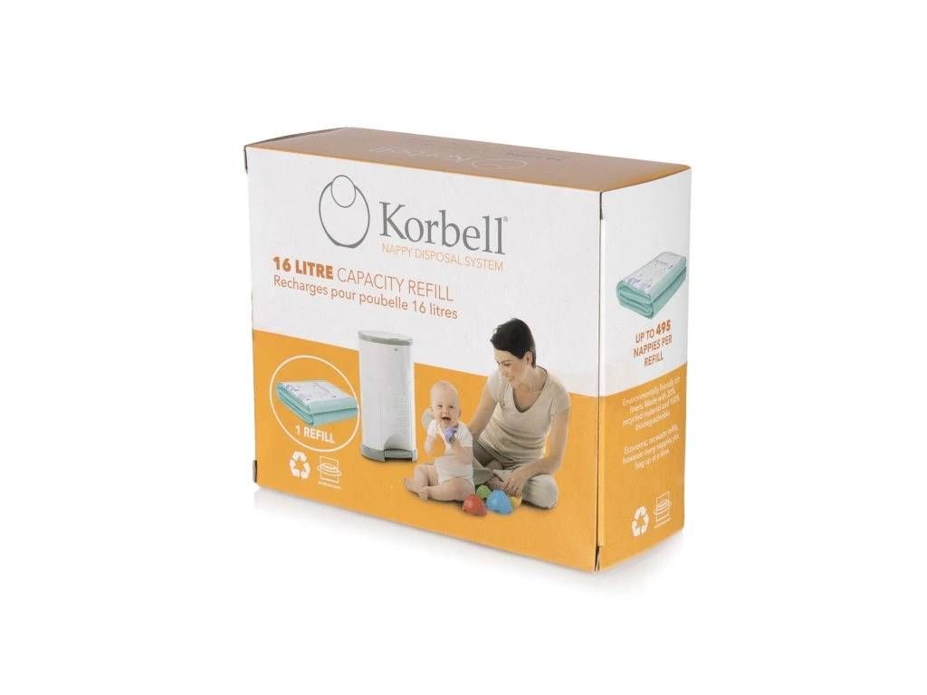 KORBELL - Boîte De 3 Recharges Pour Poubelle à Couches 15 Litres - Sacs Biodégradables