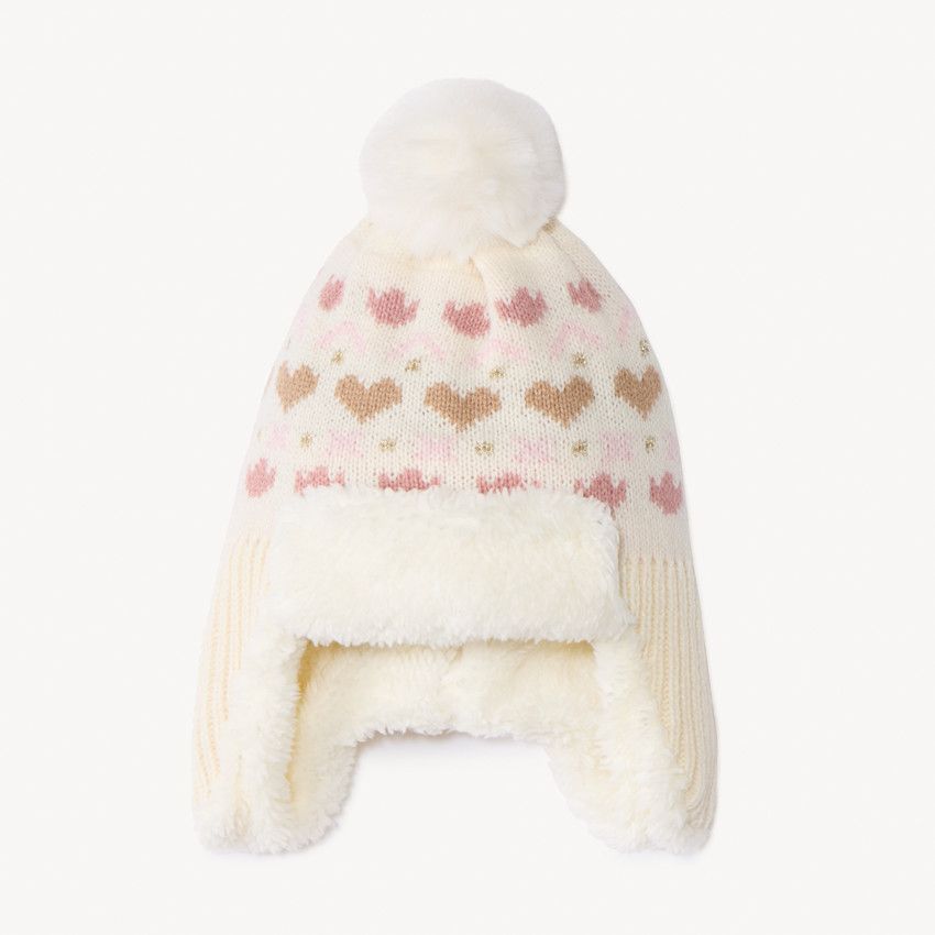 Orchestra Bonnet péruvien en tricot doublé sherpa pour bébé fille