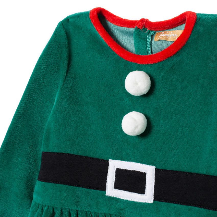 Pyjama de Noel Bébé Rouge et Vert Style Lutin | MyNoel