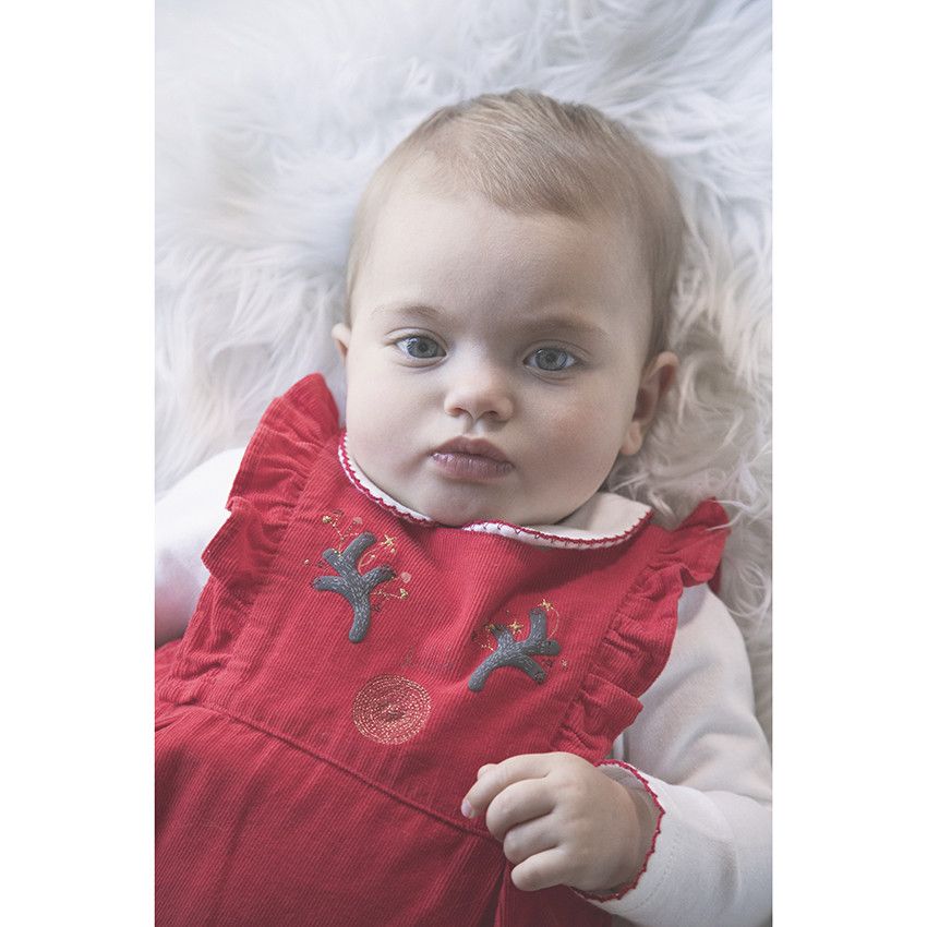 Orchestra Red velvet overalls for baby girl Medium Red 6 months Jumpsuit, overalls Baby