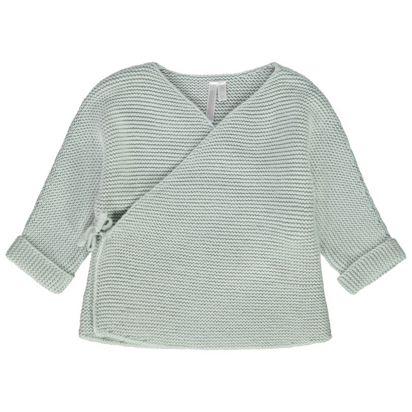 Orchestra Mousse stitch knitted cardigan for baby Green Premature Sweater vest sweater Baby girl Orchestra