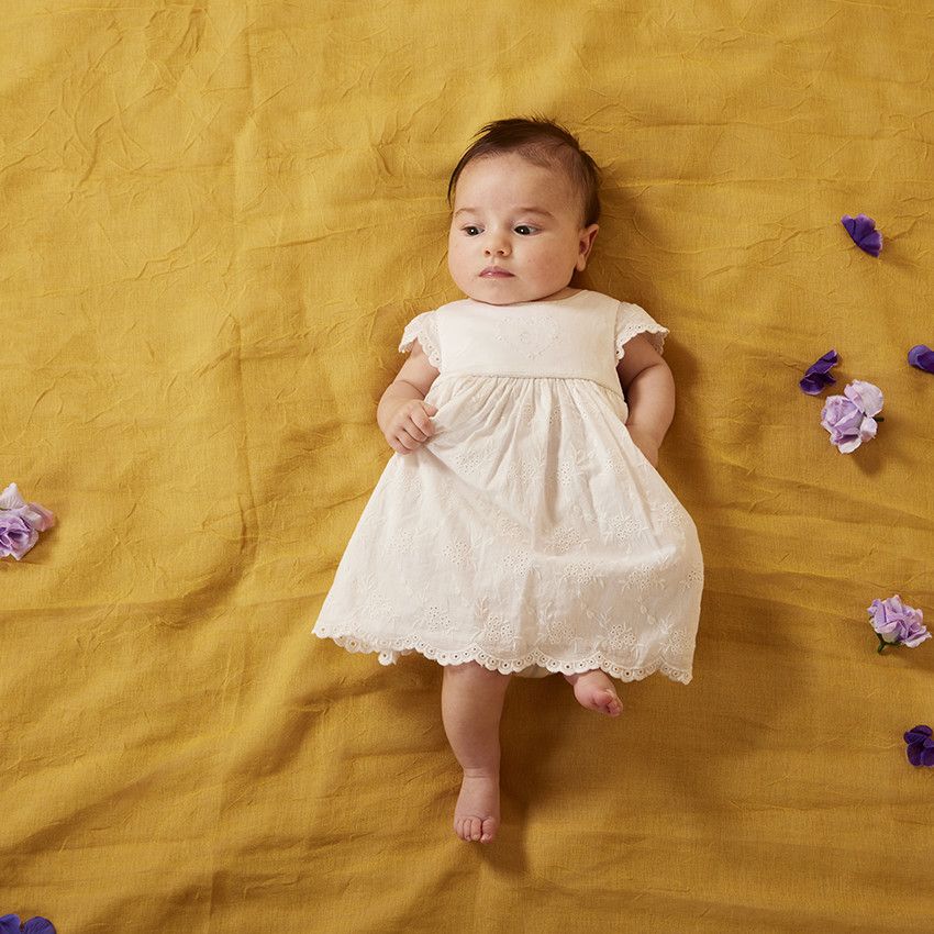 Orchestra Robe de ceremonie en broderie anglaise pour bebe fille Blanc 9 mois Ceremonie et fetes Bebe fille Orchestra