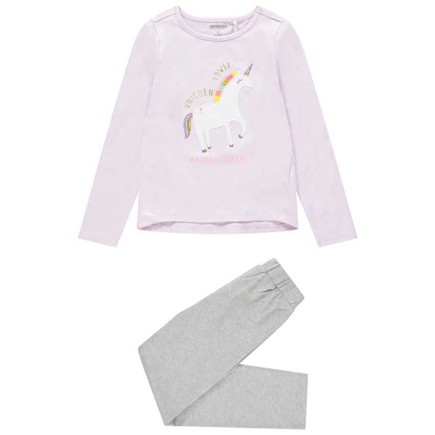 Orchestra Pyjama en jersey print licorne Violet 12 ans Pyjama robe de chambre Fille Orchestra