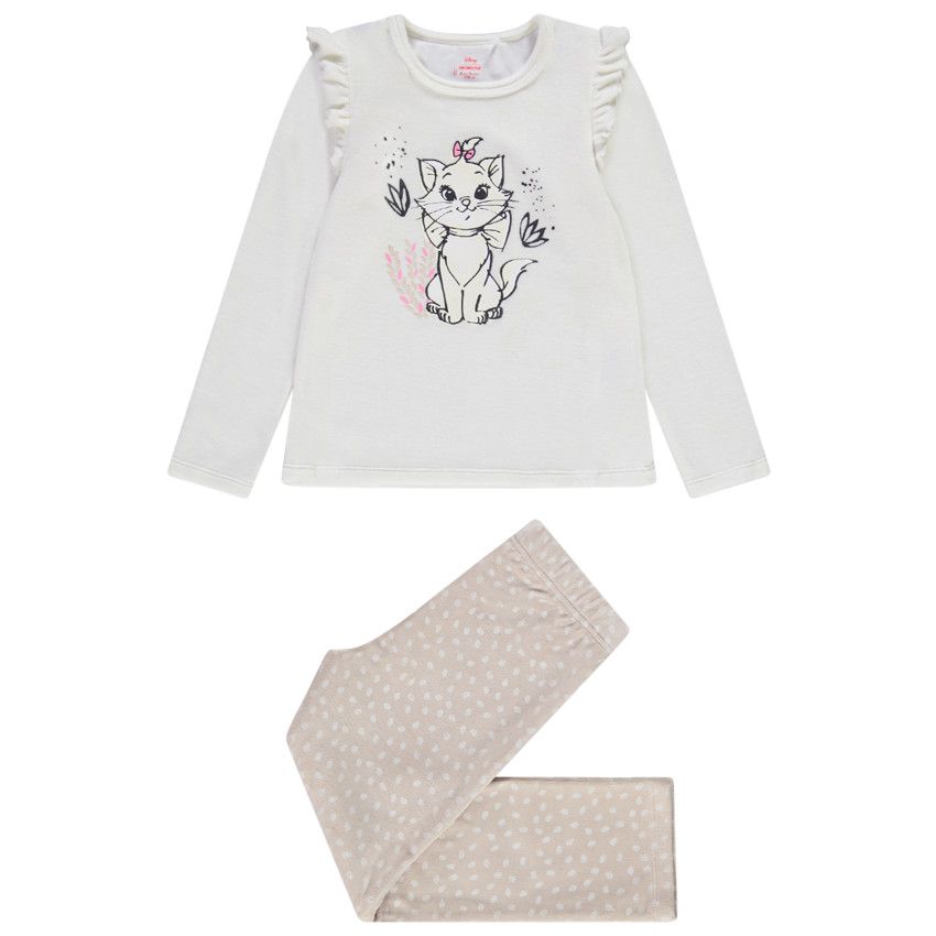 Orchestra Marie Disney girl's velvet pajamas Ecru 10 years old