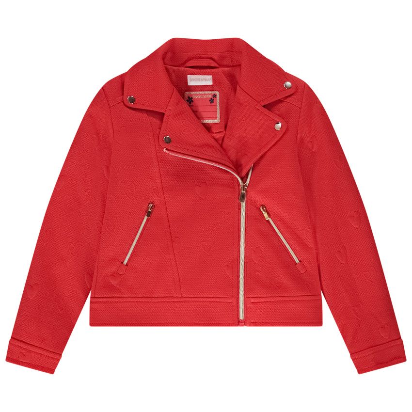 Orchestra Veste perfecto motifs c urs en jacquard pour fille Rouge 6 ans Pull gilet sweat Fille Orchestra