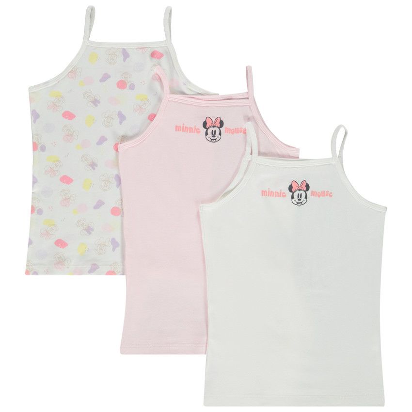 Orchestra Lot de 3 maillots de corps a bretelles Minnie Disney pour fille Ecru 8 ans Sous vetement Fille Orchestra