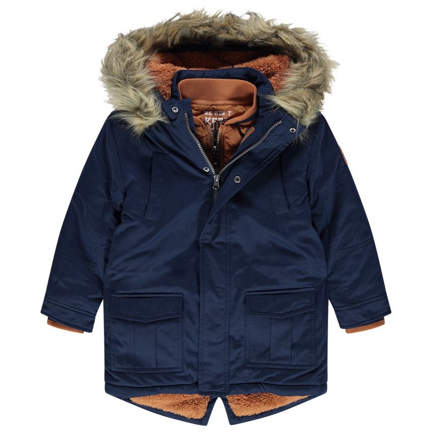 Orchestra Parka 3 en 1 doublee sherpa avec blouson amovible integre Bleu 12 ans Veste manteau parka Garcon Orchestra