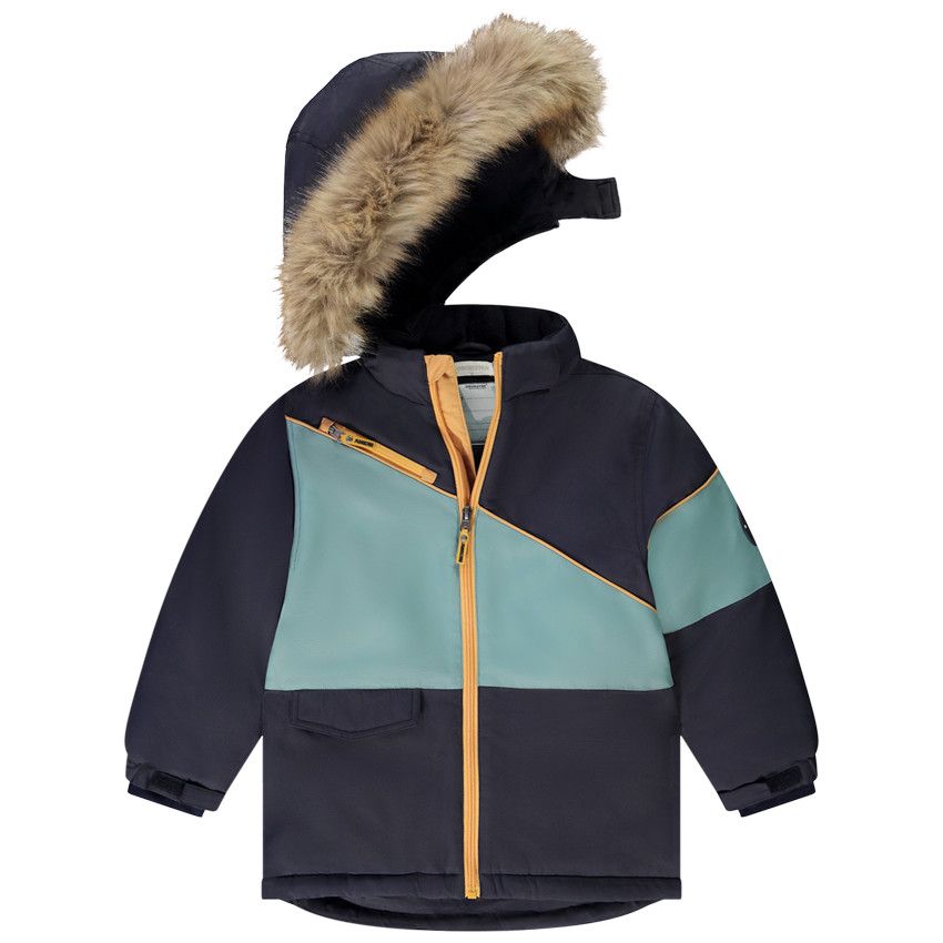 Orchestra Blouson de ski effet color block a capuche amovible pour garcon Bleu 12 ans Ski Garcon Orchestra