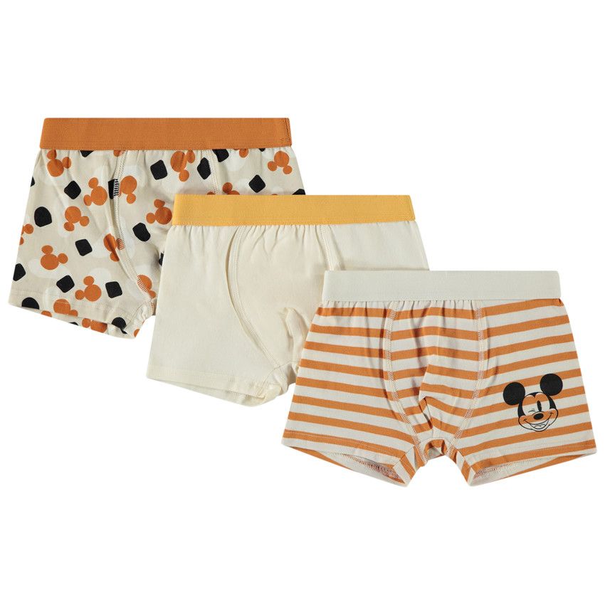 Orchestra Set of 3 Mickey Disney boxer shorts for boys Ecru 8 years old Underwear Boy Orchestra