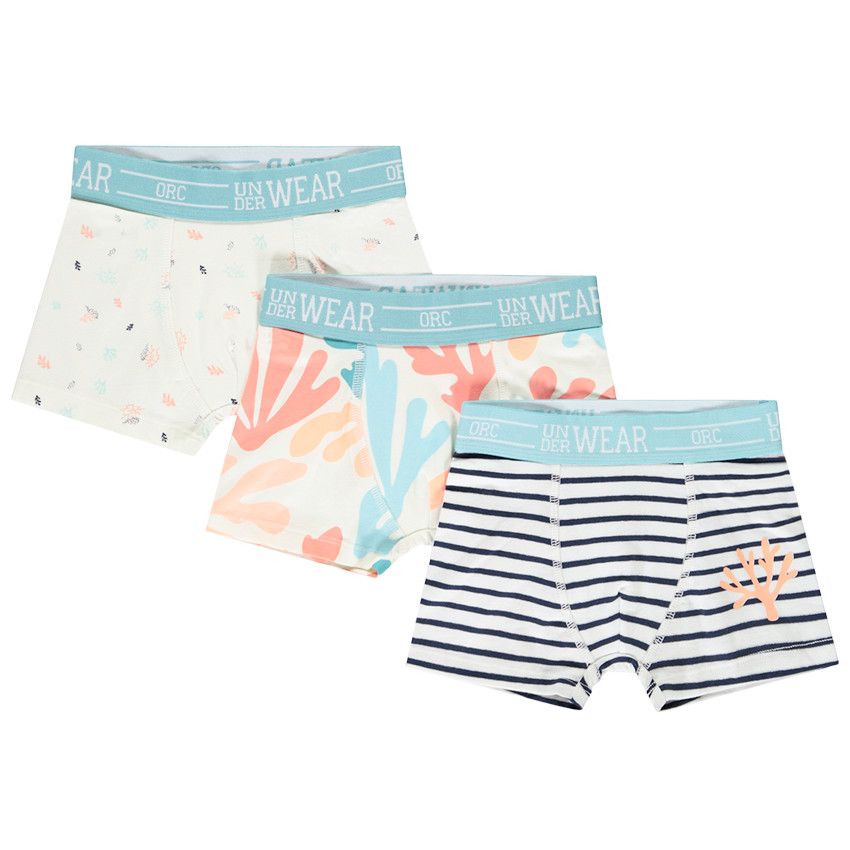 Lot De 5 Boxers Garçon VERTBAUDET – Thème Montagne – 95% Coton Bio – Élastique Large Contrasté – Taille 8 Ans