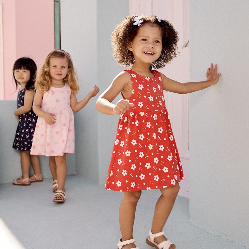 Robe D'été Sans Manches Uniqlo Bébé Fille - Taille 18-24 Mois, Motif Floral Vert, Neuve Avec étiquette