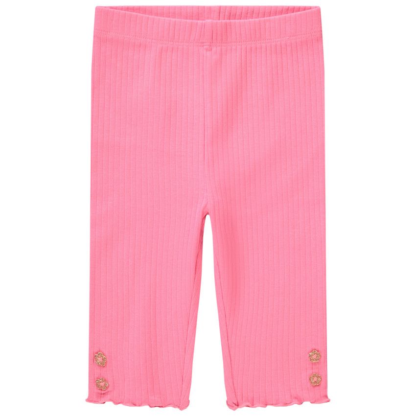 Orchestra Baby girl s ribbed knickerbocker with sequined buttons Rose 23 months Legging boxer shorts Baby girl Orchestra