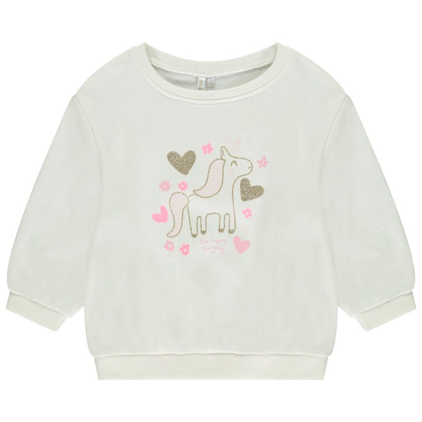 Langärmeliges Sweatshirt Für Kleinkind-Mädchen – Übergroßer Pullover Aus Baumwollmischung, Herbstkleidung