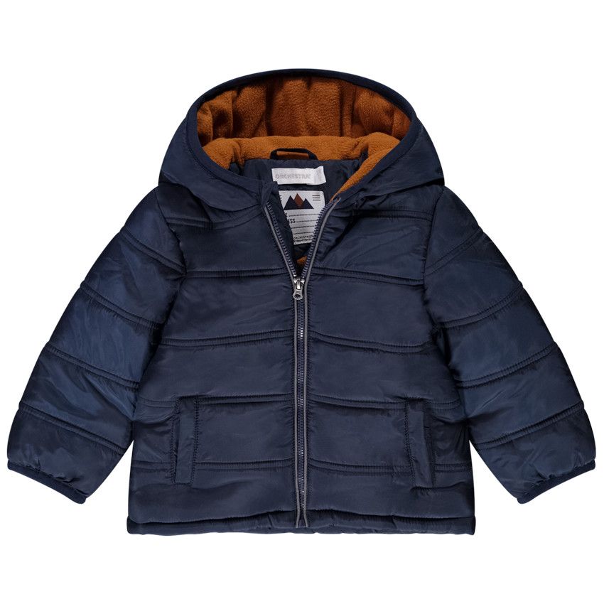Orchestra Doudoune micropolaire a capuche matelassee pour bebe garcon Bleu 23 mois Veste manteau parka pilote Bebe garcon Orchestra