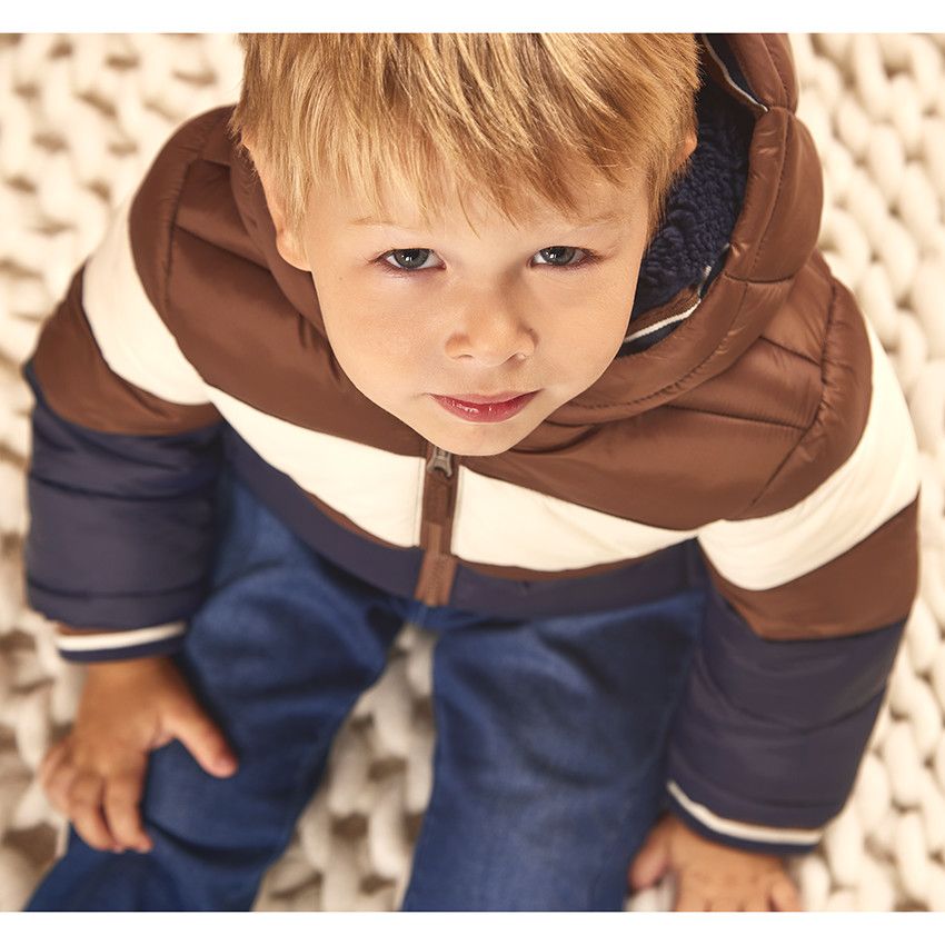 Orchestra BabyJungenDaunenjacke mit ColorblockingEffekt und Sherpa