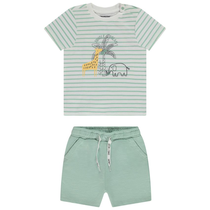 Orchestra Ensemble t shirt fantaisie a rayures short uni pour bebe garcon Rayures 36 mois Maillot de bain et plage Bebe garcon Orchestra