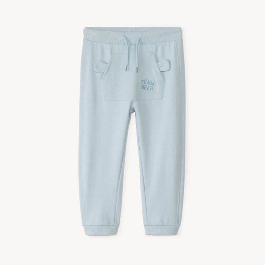 VERTBAUDET Pantalon Molleton Bébé Garçon Uni Bleu Ardoise 24M (86cm)