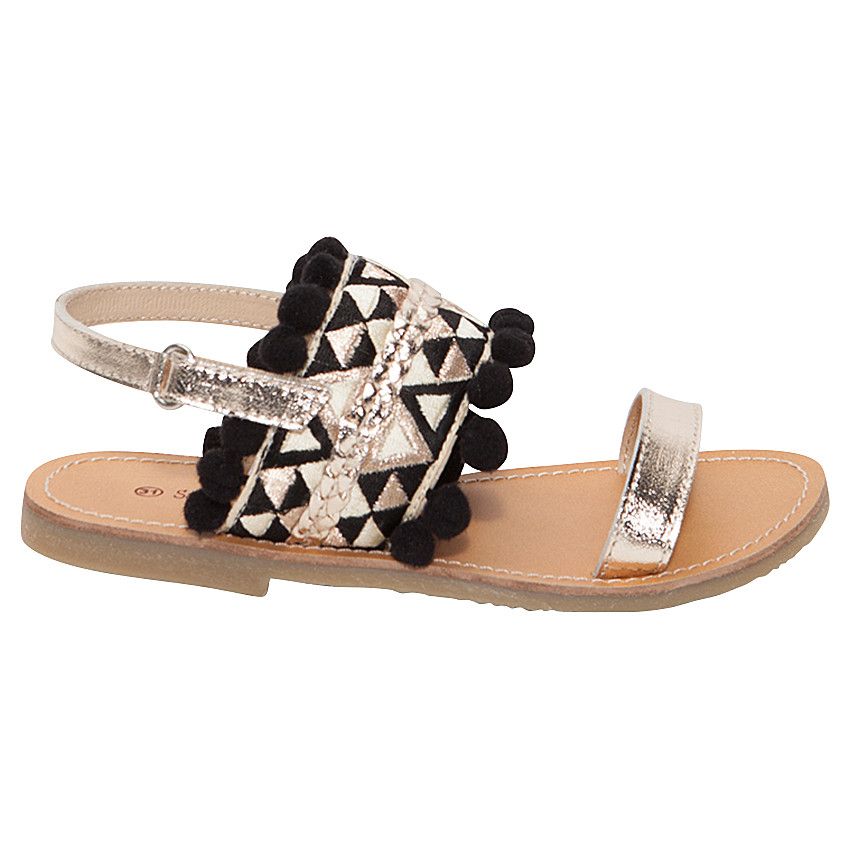 SAXO BLUES Tongs à rayures multicolores et bride rose pour fille