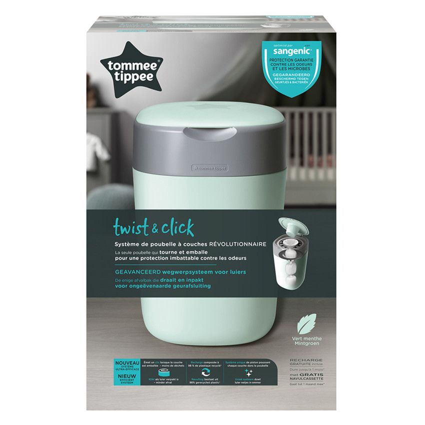 Tommee Tippee Poubelle A Couches Twist Click Vert Accessoires Bain Et Hygiene Toilette Orchestra