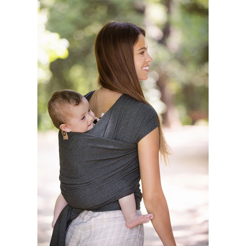 PREMAMAN Echarpe de portage Lia certifie Oeko Tex Gris Vert Porte bebe ventral Voyages Orchestra