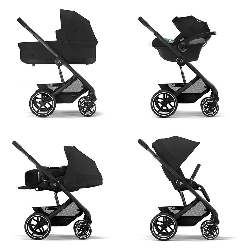 CYBEX Balios S Lux 2023 Stroller Black Frame Moon Black Seat
