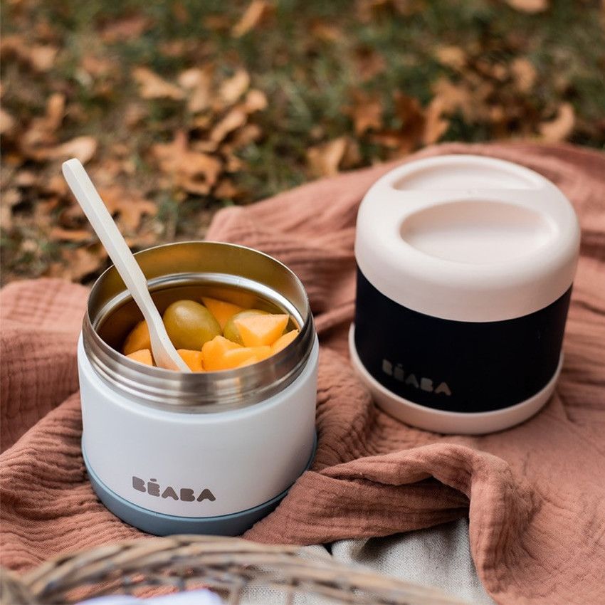 Beaba Bouteille Isotherme Thermo Portion En Inox 500 Ml Bleu Repas 2eme Age Repas Orchestra