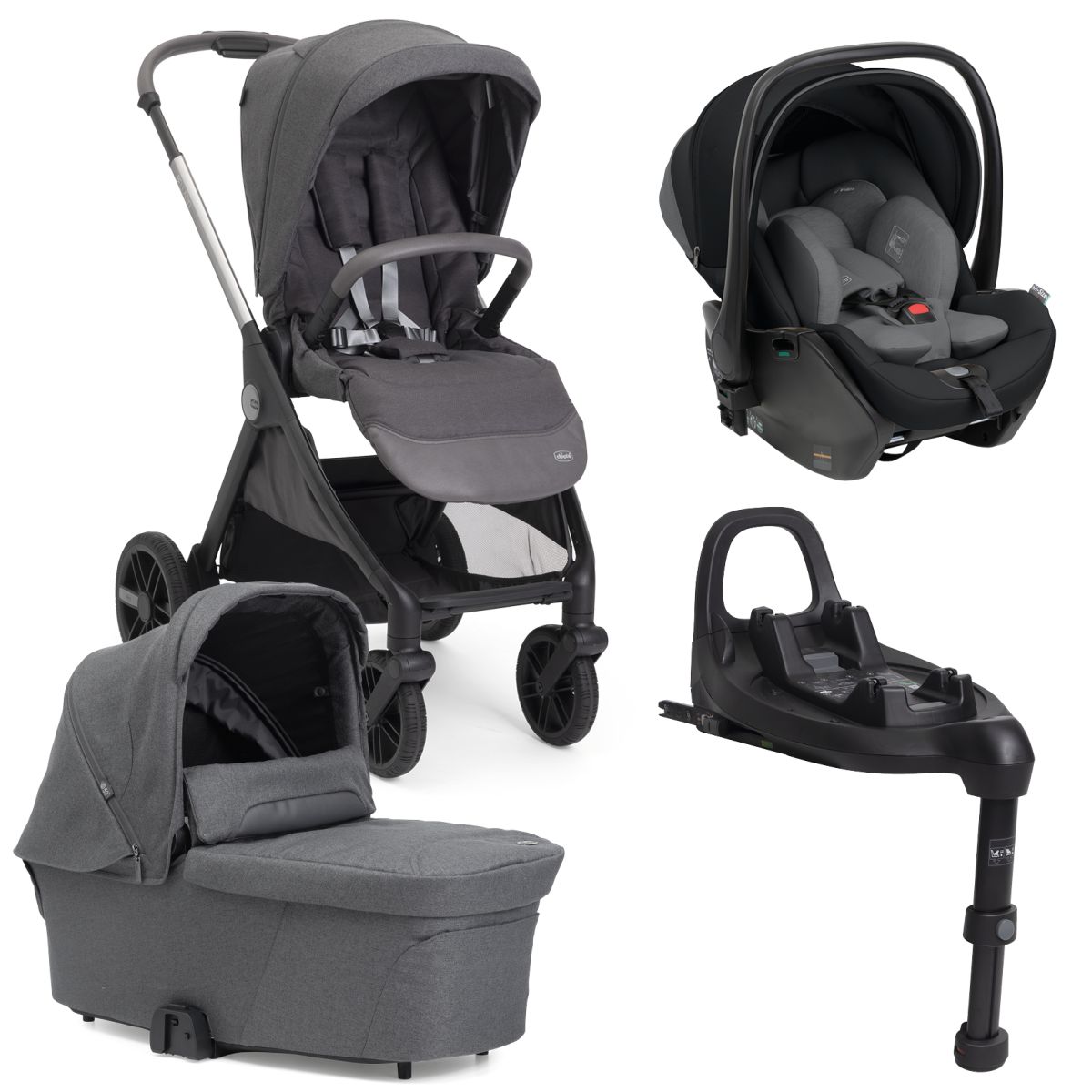GRACO Poussette Near2Me DLX Trio ash Poussette trio et duo