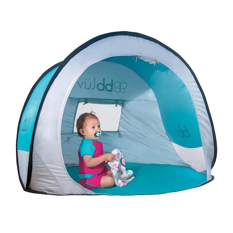 Marbeine Tente de Plage Anti-UV Moustiquaire avec 2 Piquets Bébé Tente Moustiquaire Pliante Tente de Voyage pour Bébé 