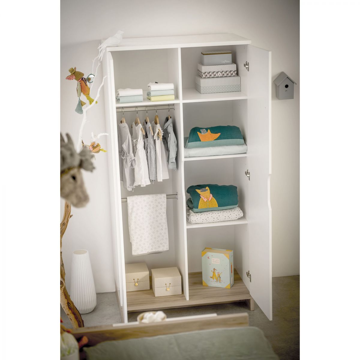 GALIPETTE Armoire 2 portes Lilo blanc Mobilier Sommeil Orchestra