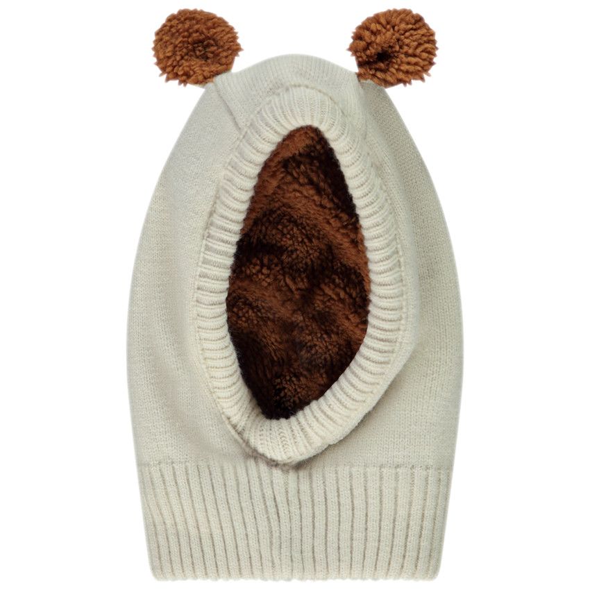 Orchestra Cagoule en tricot avec pompons ludiques pour bebe garcon Ecru 44 Accessoires Bebe garcon Orchestra