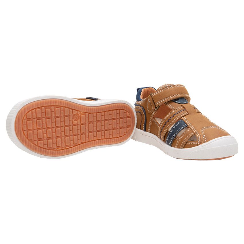 SAXO BLUES Leather effect nude shoes with scratch Brown 27