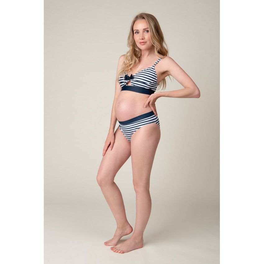 PREMAMAN Maillot de bain de grossesse 2 pi ces esprit marin Bleu