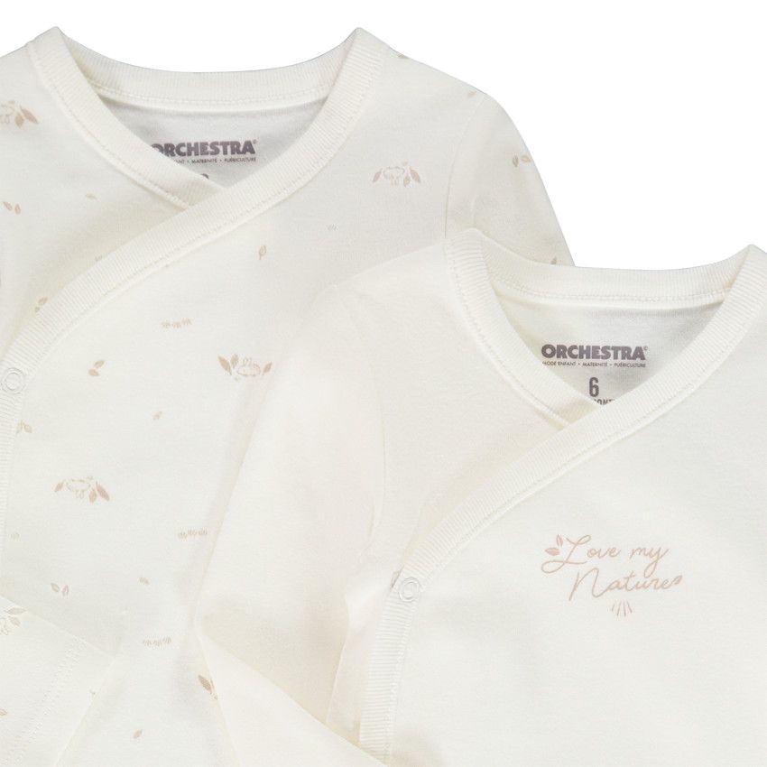 Lot De 2 Bodys Pour Bébé Fille - 100% Coton, Lavable En Machine
