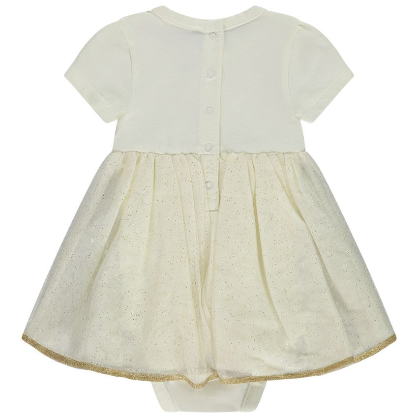 Orchestra Robe body de ceremonie a tulle paillete Licorne pour bebe fille Ecru 6 mois Ceremonie et fetes Bebe fille Orchestra