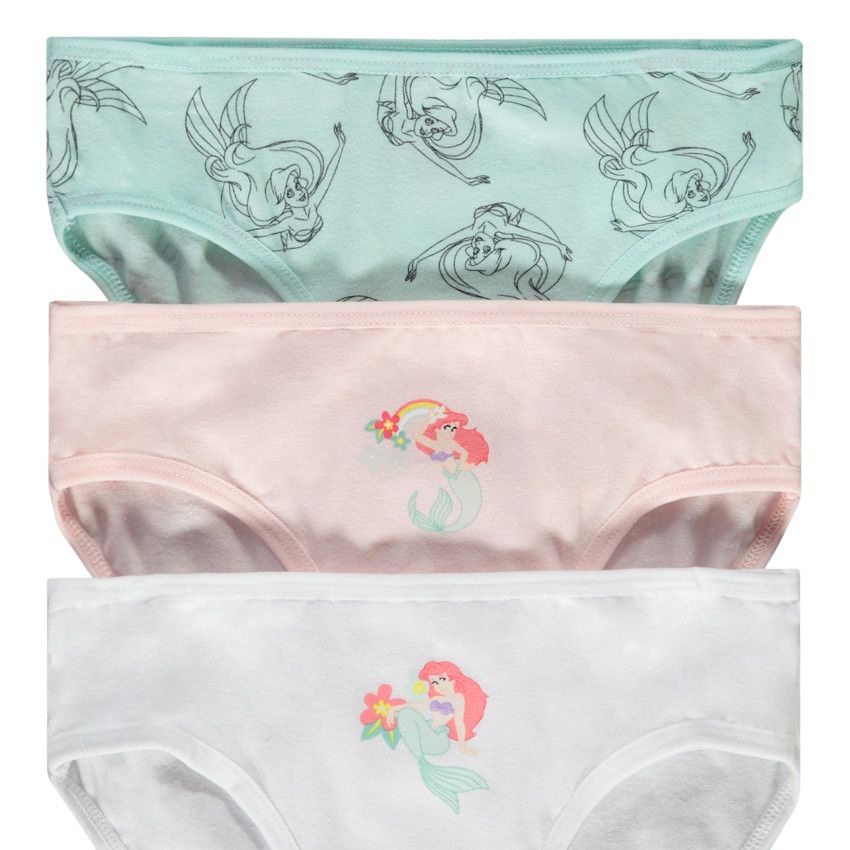 Orchestra Set of 3 Little Mermaid Jersey panties for girls White