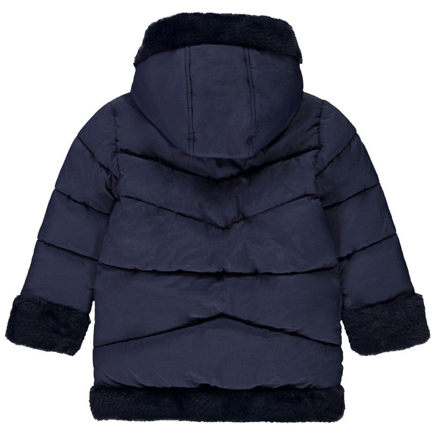 Orchestra Doudoune bi matiere a fausse fourrure et capuche pour fille Bleu 5 ans Veste manteau parka Fille Orchestra