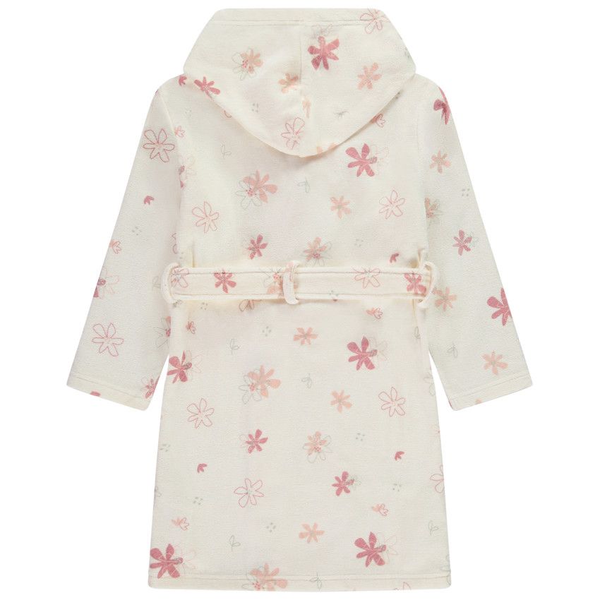 Orchestra Peignoir eponge a capuche imprime fleurs pour fille Ecru 3 ans Accessoires Fille Orchestra