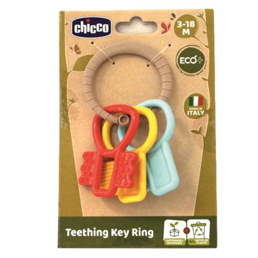 Chicco Hochet Clés – Facile à Saisir, 3 Clés Suspendues, Sans Colorant, Stimule La Coordination – Dès 3 Mois – Fabriqué En Inde