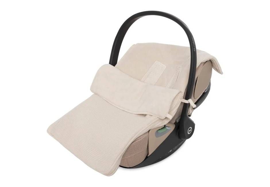 Jollein Voetenzak autostoel Check Knit – Oatmeal - NATUREL