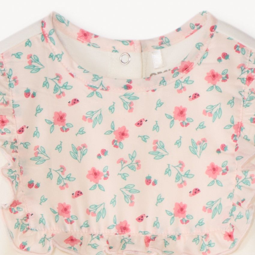 NEXT Lot De 3 Dors-bien Bébé Fleurs Col Rond 100% Coton – Bleu Newborn, Collection Intemporelle