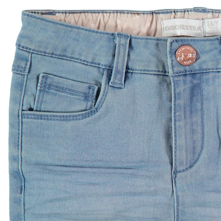 Chicco Babyhose Mit Denim-Effekt Für Mädchen, Weicher Sweatshirt-Stoff, Mit Applikationen Und Rüschen - Bequemer Gummibund