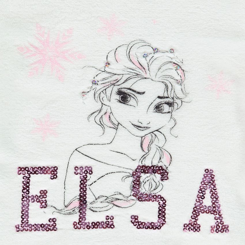 Orchestra Pyjama en velours print Elsa Reine des neiges Disney pour enfant fille Ecru 10 ans Pyjama robe de chambre Fille Orchestra