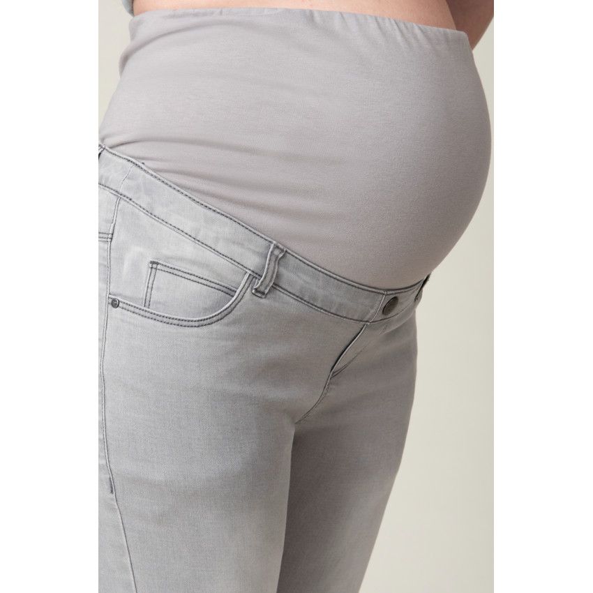 PREMAMAN Jean de grossesse skinny bandeau Gris clair 34 Jean