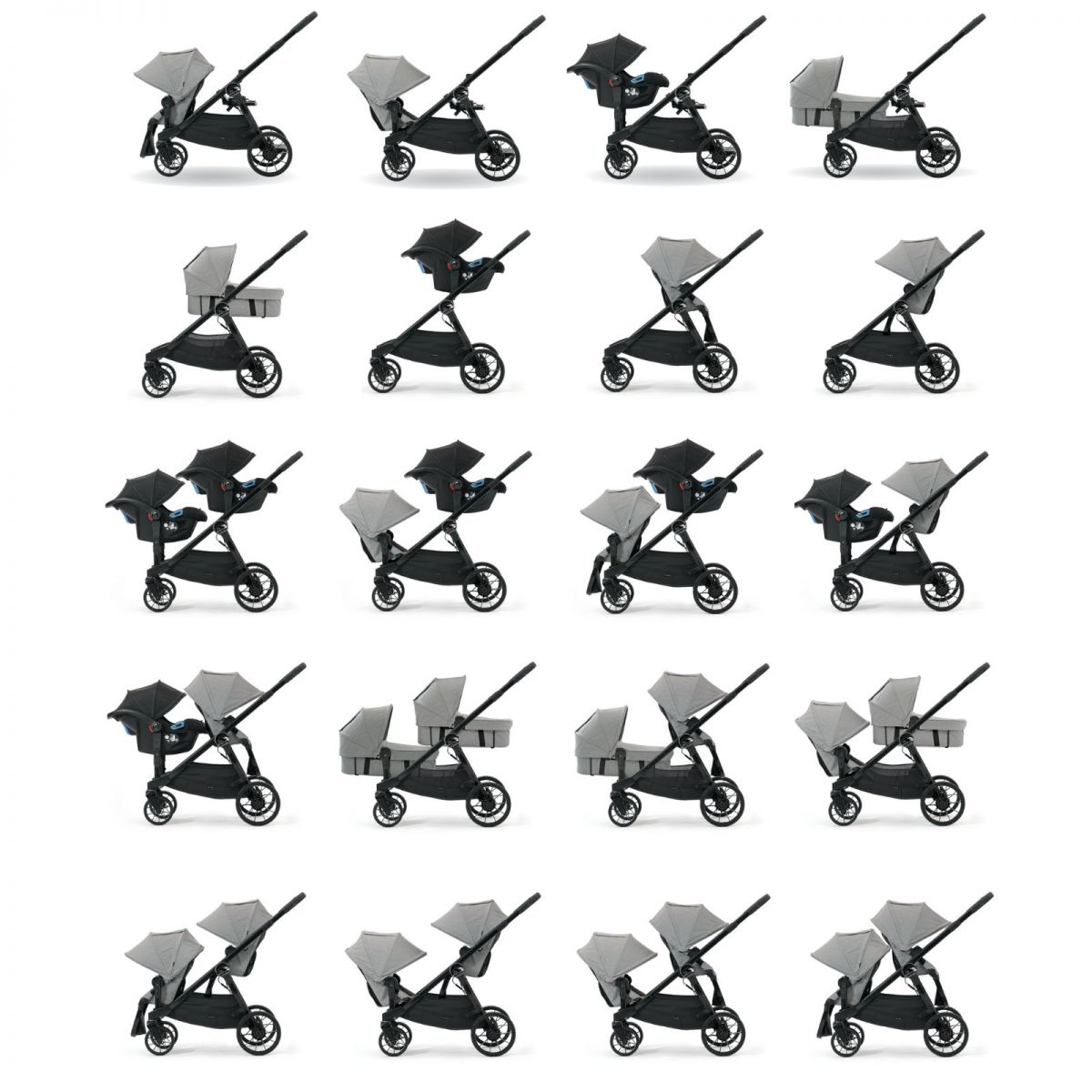 Poussette baby jogger cheap city select double
