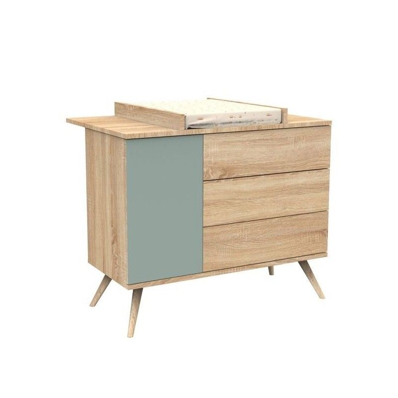 Sauthon Seventies Kommode – Weiß, Mit 1 Tür & 3 Schubladen