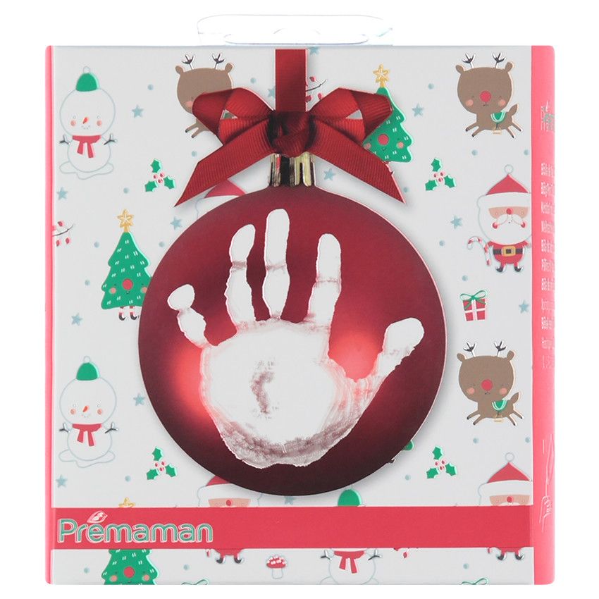 Boule de Noel empreinte bébé rouge - Décoration - Sommeil - Orchestra Boule de Noel empreinte bébé rouge - Décoration - Sommeil - Orchestra