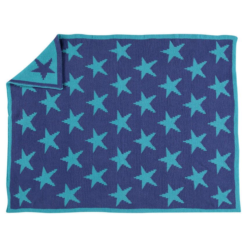 PREMAMAN Decke Sterne türkis - Spann-Betttuch und Unterlaken - Schlaf