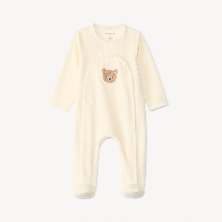 Pyjama Bébé Halloween Orange - Zip Double Sens, Taille 6 Mois, Lavable En Machine